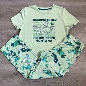 Cat & jack boys 2 piece dinosaur pajama set size 10/12